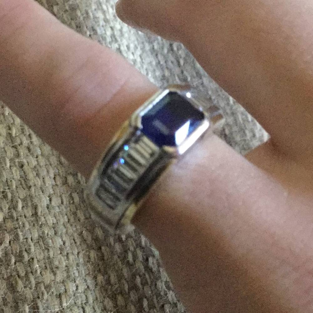 Hans D KRIEGER sapphire diamond vintage collector ring estate jewelry 18K gold - Picture 2 of 16